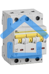 Выключатель автоматический трехполюсный ВА47-60M 3Р 40А 6кА С MVA31-3-040-C IEK