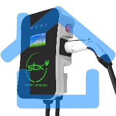 Зарядная станция S'OK Green Energy M3W Series Wallbox EV Charger SM3W10732542-5, 1-phase, 7kw (32a/ 220v), ocpp 1.6j, ip54, кабель 5м