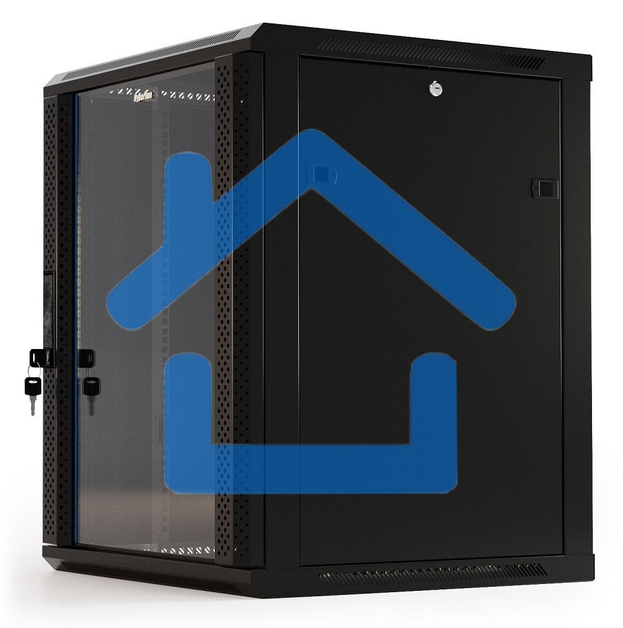 Шкаф настенный Hyperline TWB-1245-GP-RAL9004 19-дюймовый (19