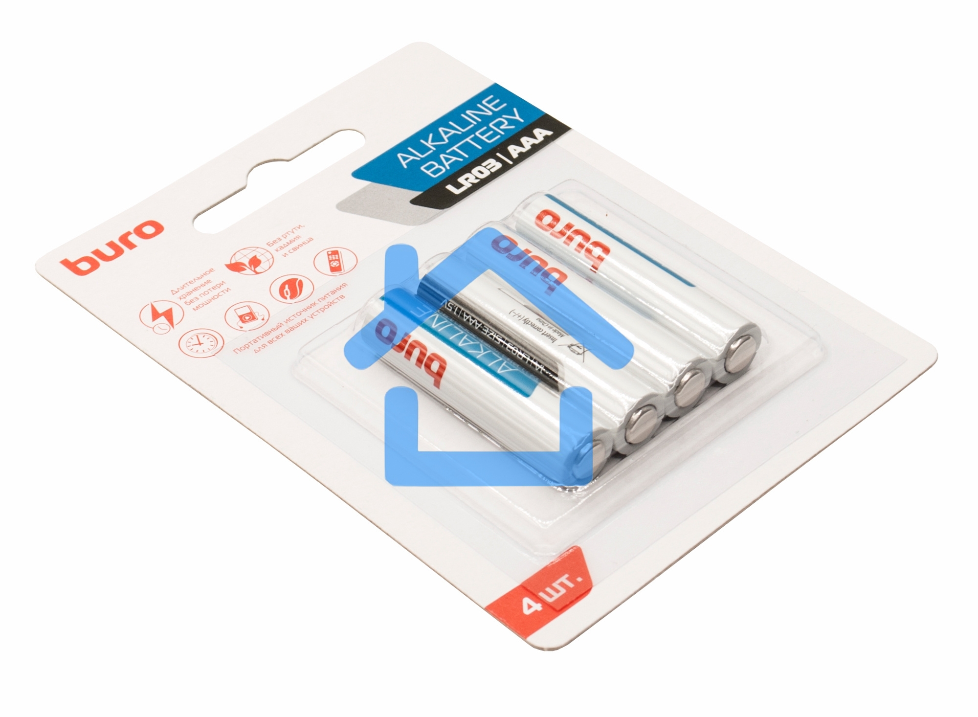 Батарея Buro Alkaline LR03 AAA (4шт) блистер