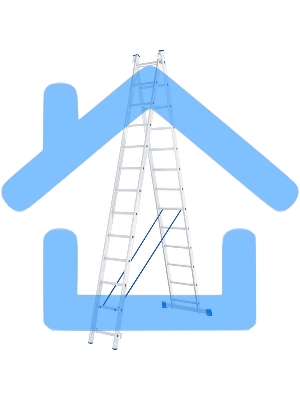 Лестница, 2 х 13 ступеней, алюминиевая, двухсекционная, Россия Сибртех 97913