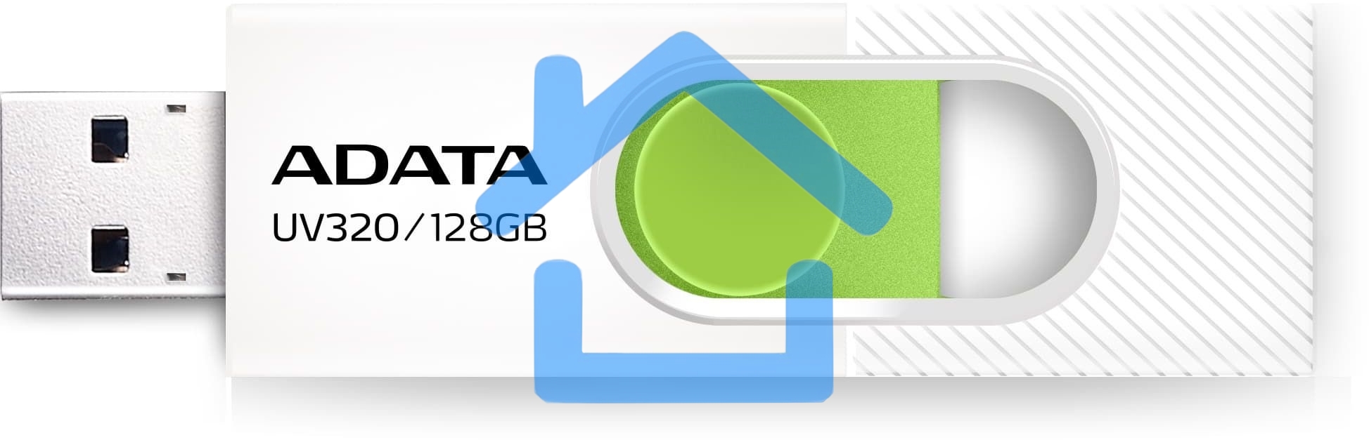 Флешка USB R/W ADATA R/W 128Gb USB 3.2 Gen1 AUV320-128G-RWHGN белый/зеленый