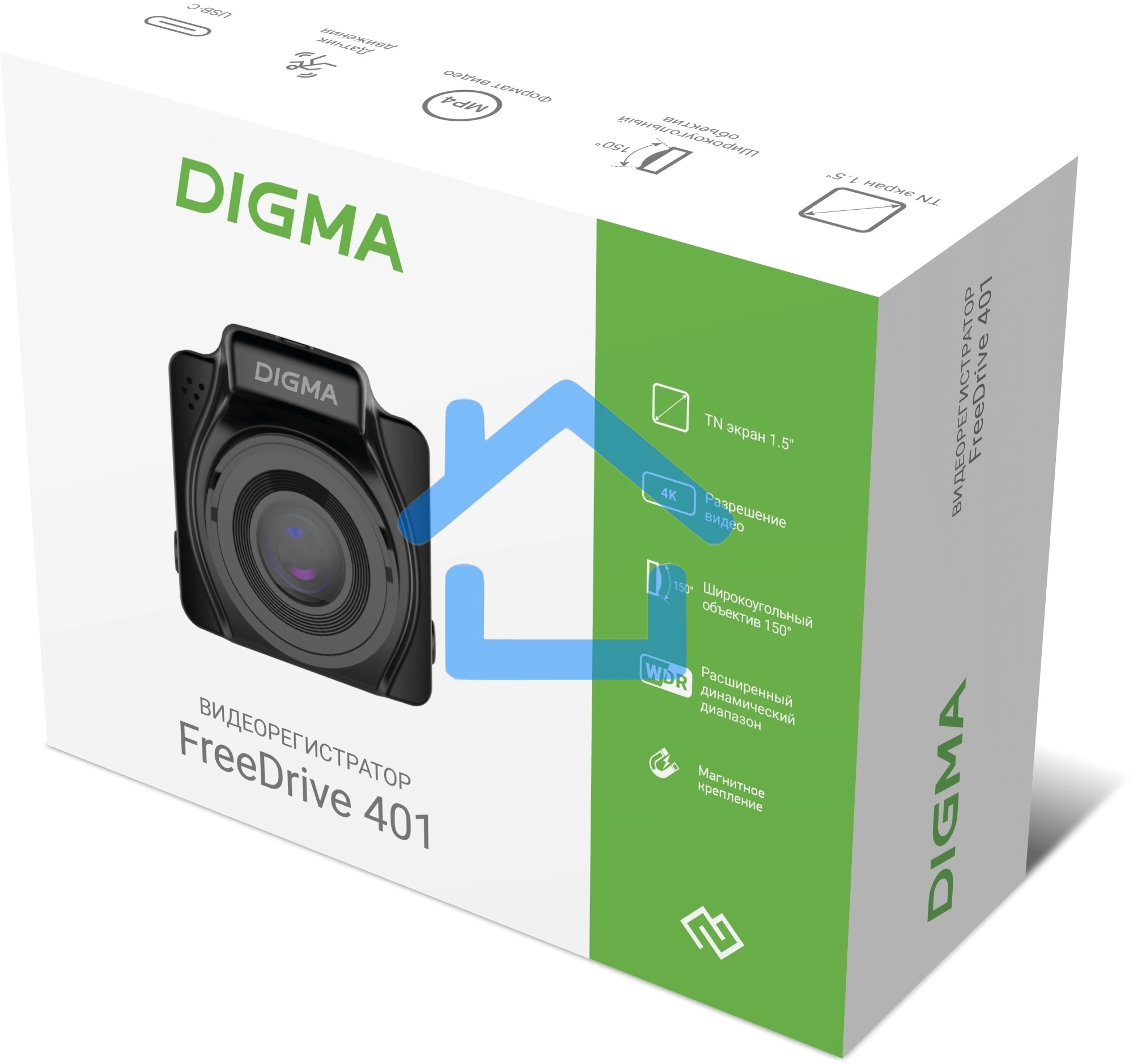 Видеорегистратор Digma FreeDrive 401 черный 4Mpix 2160x3840 2160p 170гр. NTK96675