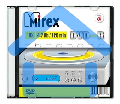 Диск DVD-R Mirex 4.7 Gb, 16x, Slim Case (1), (1/200)