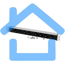 Блок розеток Rem-32 с инд., 8 Schuko, 32A, алюм., 19