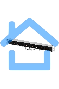 Блок розеток Rem-32 с инд., 8 Schuko, 32A, алюм., 19