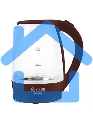 Чайник электрический Мастерица ЕК-1801G, шоколад, 1,8л, стекло, 1850 Вт