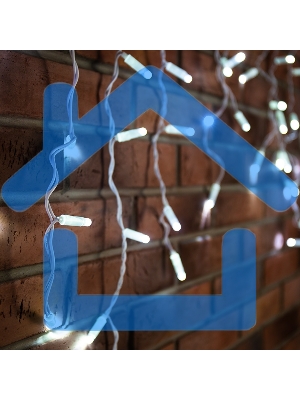 Новогодние светоукрашения Neon-night Гирлянда Айсикл (бахрома) светодиодный, 1,8 х 0,5 м, белый провод, 220В, диоды белые