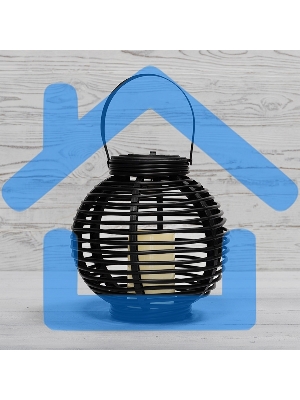 Декоративный фонарь Neon-night на солнечной батарее 20х20х22 см, черный плетеный корпус, теплый белый цвет свечения