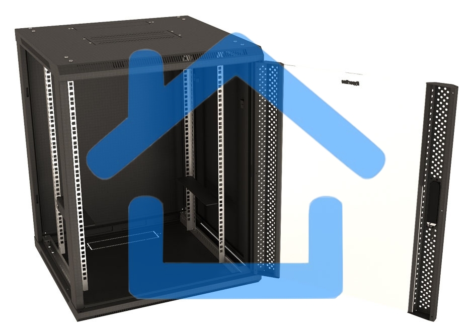 Шкаф настенный Hyperline TWB-1245-GP-RAL9004 19-дюймовый (19