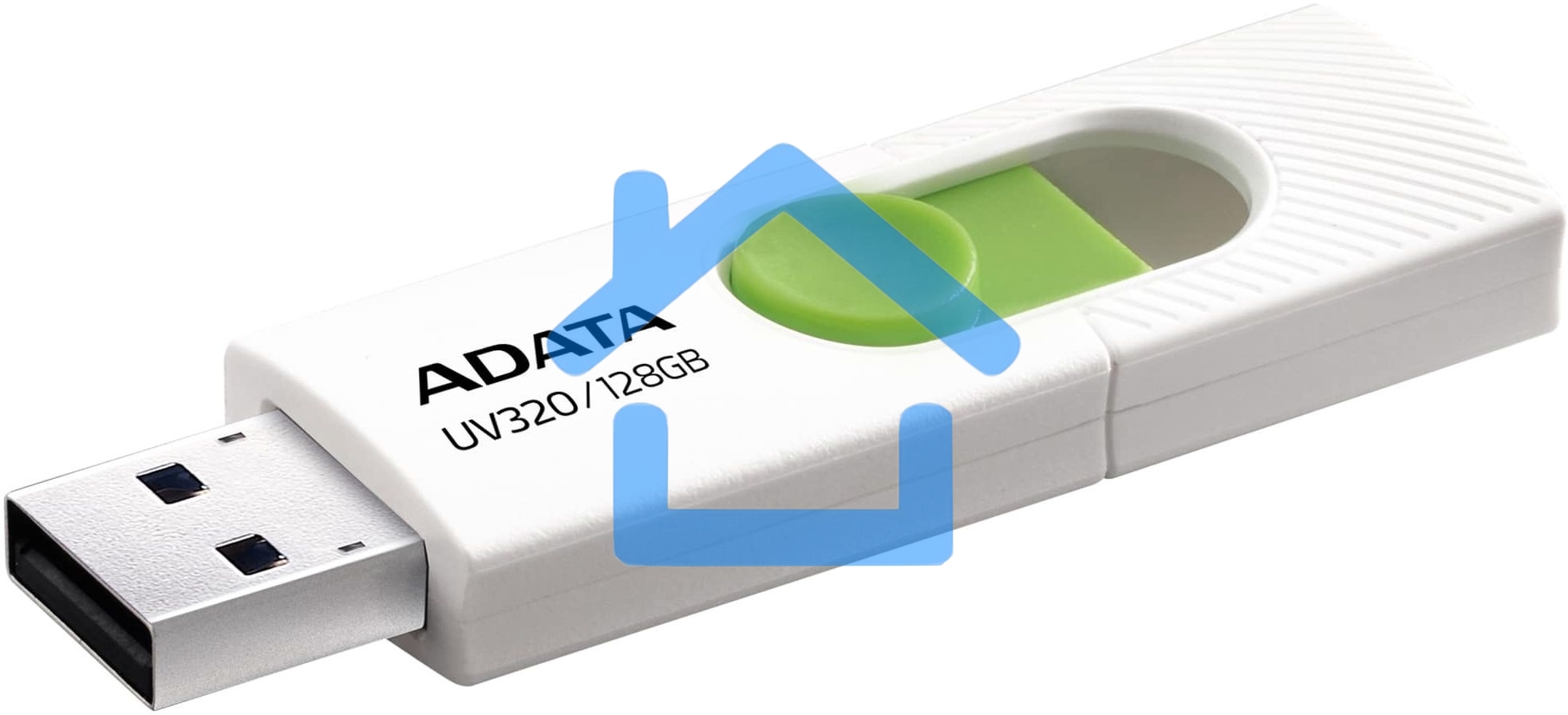 Флешка USB R/W ADATA R/W 128Gb USB 3.2 Gen1 AUV320-128G-RWHGN белый/зеленый