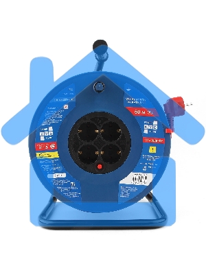 Удл. на пласт. катушке “Power Cube” IP20 16А 50м ПВС 3*1,5мм2 4 роз. с/з