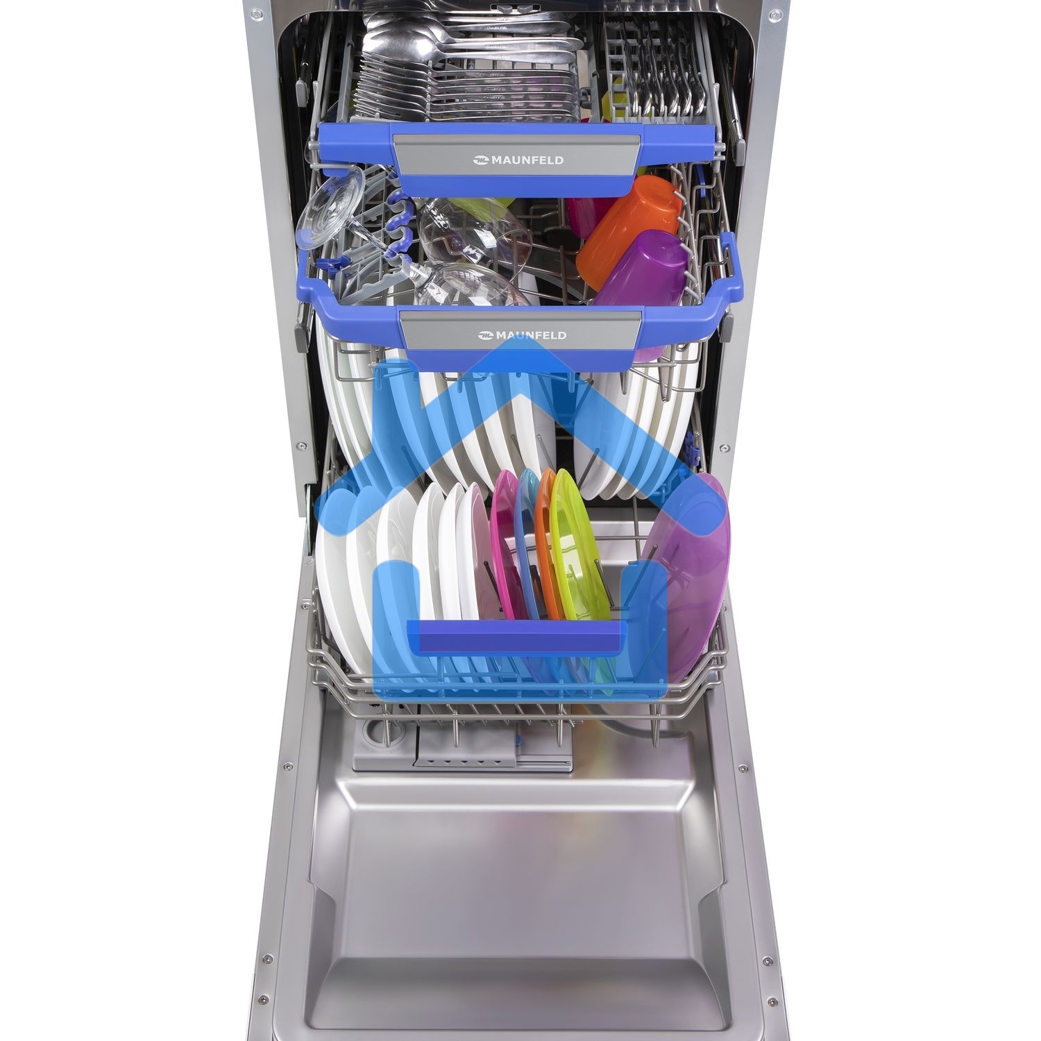 Встраиваемая посудомоечная машина Maunfeld MLP-08IMR, черный, 44.5 см, 10 компл., 47 дБ, класс A++