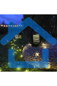 Декоративный фонарь Neon-night на солнечной батарее 20х20х22 см, черный плетеный корпус, теплый белый цвет свечения