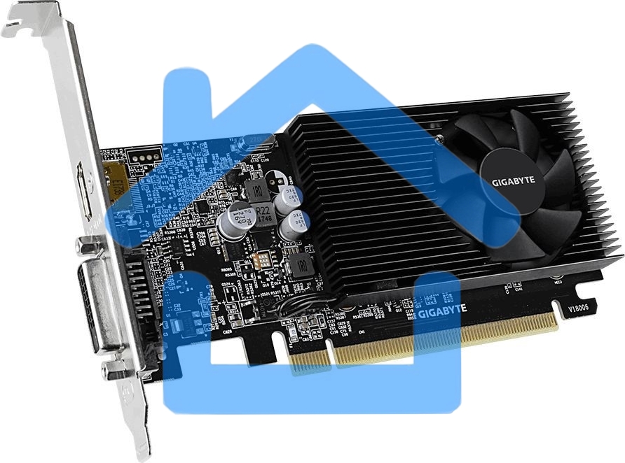 Видеокарта Gigabyte GV-N1030D4-2GL NVidia GeForce GT 1030, 2Gb DDR4/64-bit, PCI-Ex16 3.0, DVI-Dx1, HDMI2.0bx1, LP, 2-slot cooler, Retail