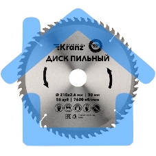 Диск пильный 210 мм х 56 зуб х 30 мм Kranz Диск пильный 210 мм х 56 зуб х 30 мм Kranz