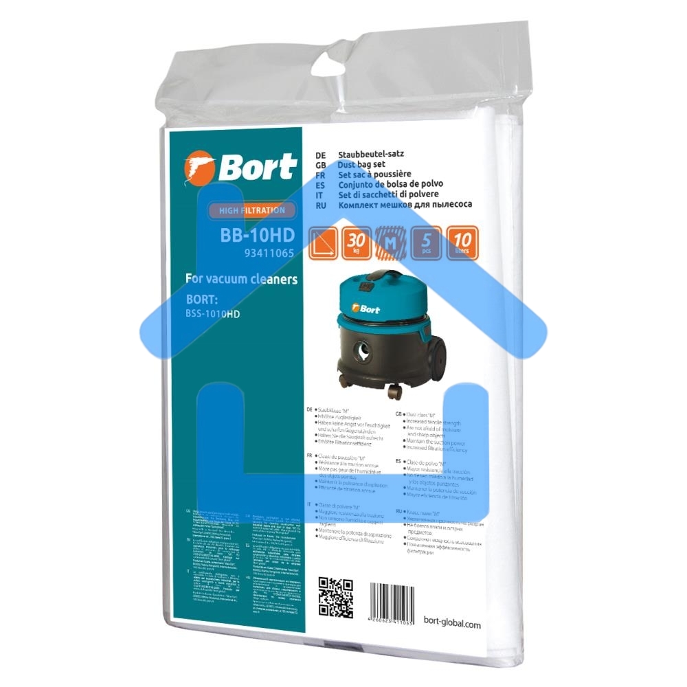 Мешок пылесборный для пылесоса BB-10HD (BSS-1010HD), 93411065, 5 шт., 10л., Bort