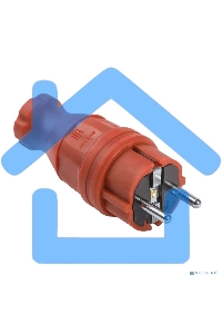 Вилка прямая ОМЕГА ВБп3-1-0м IP44 каучук красн. ИЭК PKR01-016-2-K04