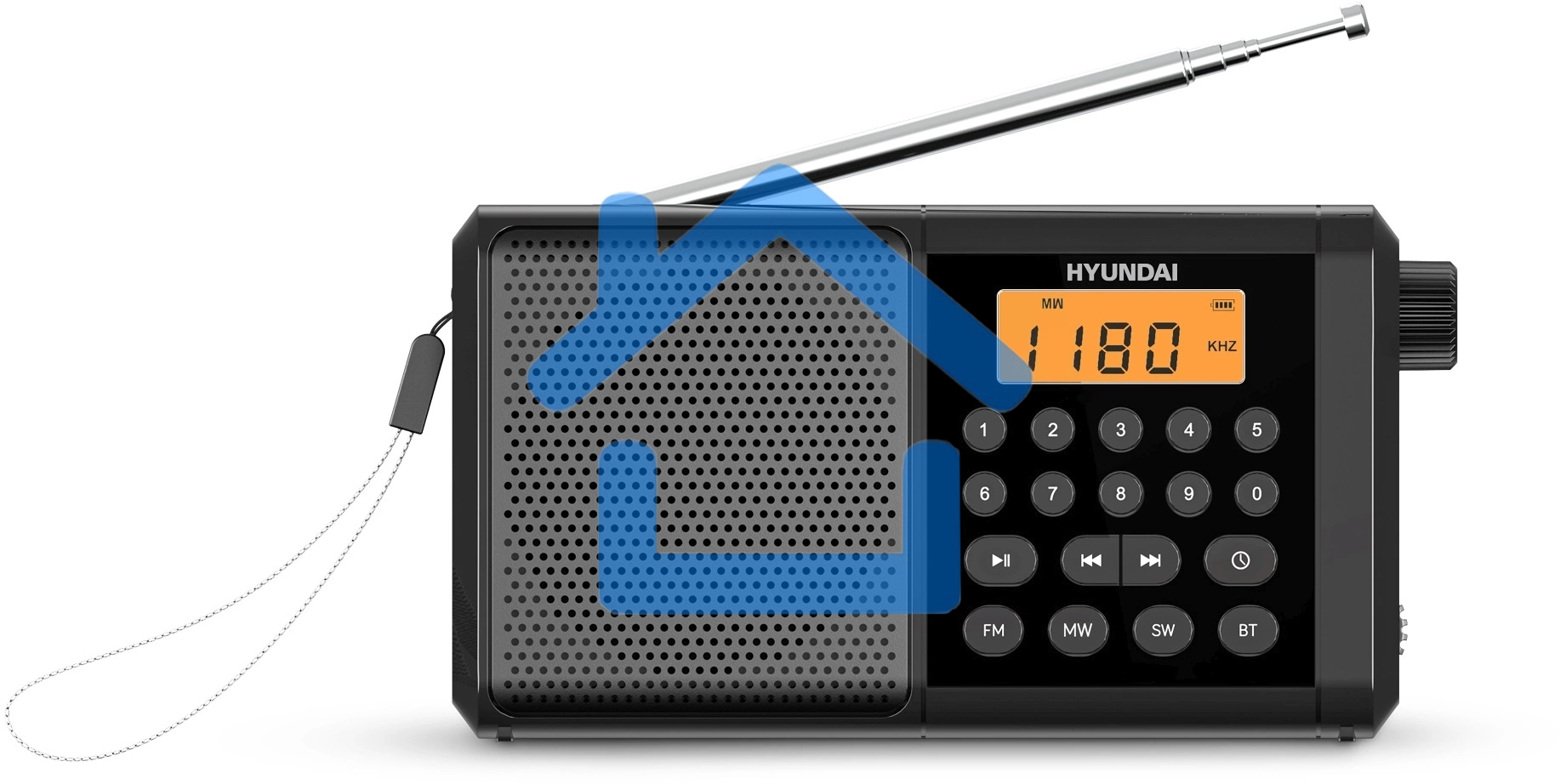 Радиоприемник портативный Hyundai H-PSR115, USB, microSD, черный