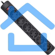 Сетевой фильтр Defender DFS 155 / 6 розеток / черный / 5.0 м