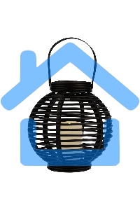 Декоративный фонарь Neon-night на солнечной батарее 20х20х22 см, черный плетеный корпус, теплый белый цвет свечения