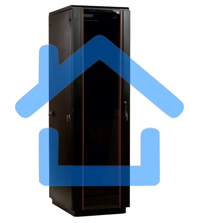 Шкаф телекоммуникационный напольный ЦМО ШТК-М, IP20, 42U, 2030х800х1000 мм (ВхШхГ), дверь: тонированное стекло, черный