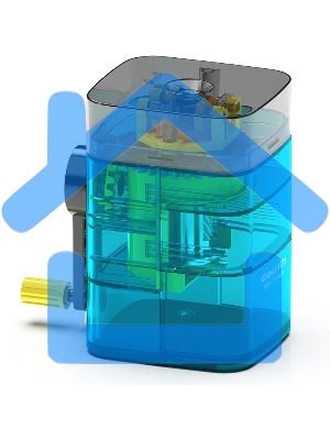 Точилка для карандашей механическая Deli 71162Blue, 1 отверстие, пластик, синий