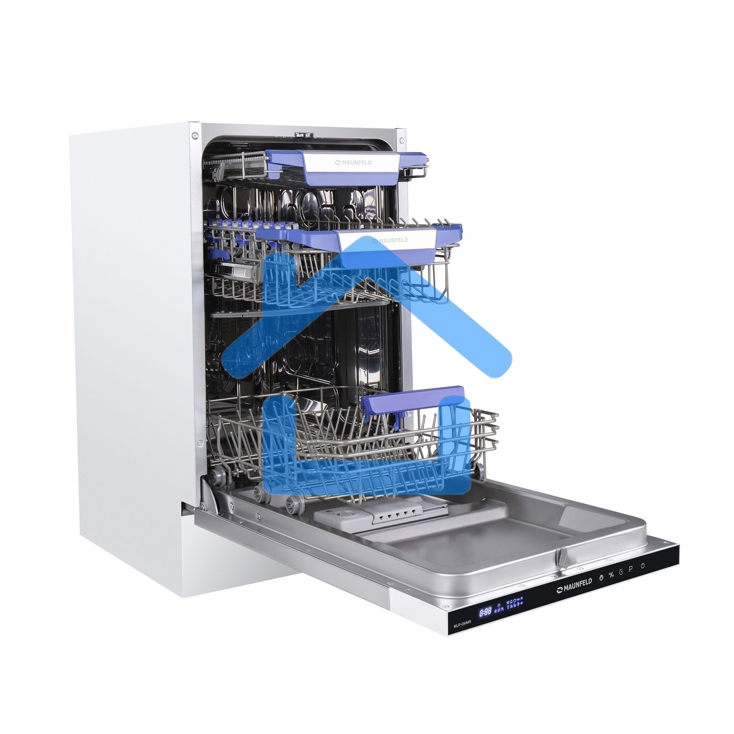 Встраиваемая посудомоечная машина Maunfeld MLP-08IMR, черный, 44.5 см, 10 компл., 47 дБ, класс A++