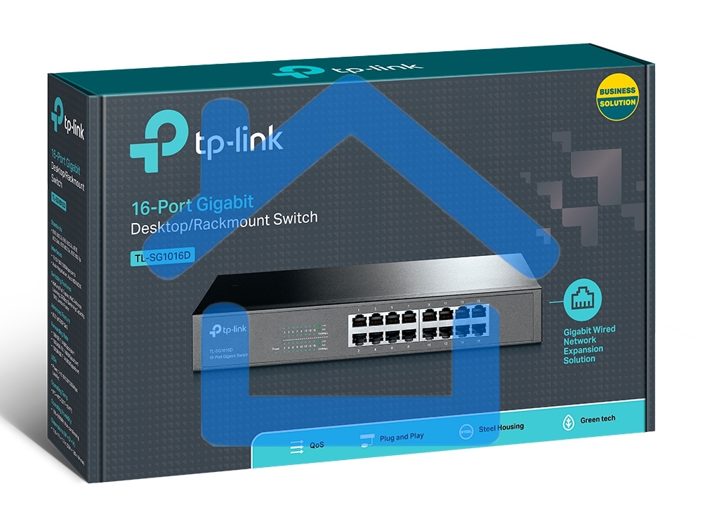 Коммутатор TP-Link SMB TL-SG1016D неуправляемый настольный/19U 16x10/100/1000BASE-T