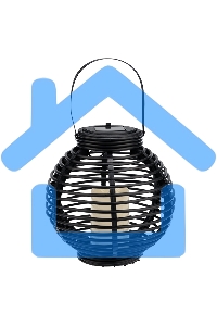 Декоративный фонарь Neon-night на солнечной батарее 20х20х22 см, черный плетеный корпус, теплый белый цвет свечения