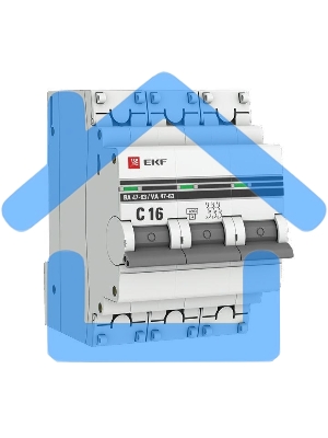 Выключатель автоматический EKF mcb4763-3-16C-pro 3P 16А (C) 4,5kA ВА 47-63 EKF PROxima