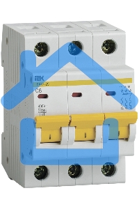 Выключатель автоматический модульный 3п C 6А 4.5кА ВА47-29 ИЭК MVA20-3-006-C