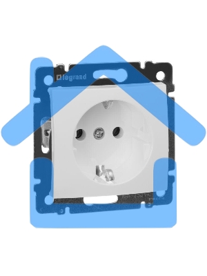 Розетка электрическая Valena с заземлением (белая)