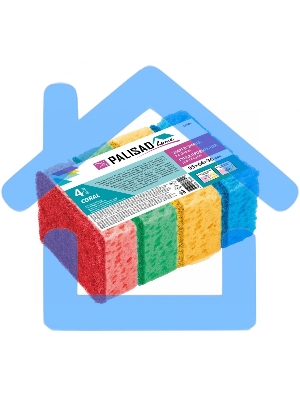Губки для посуды Coral, 95x64x36 мм, 4 шт., HomePalisad