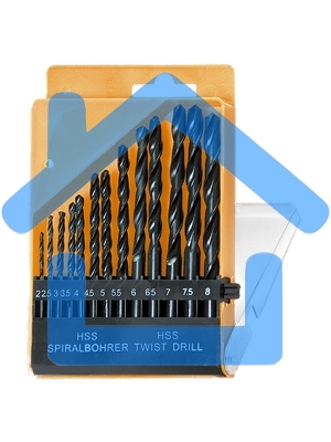 Набор сверл по металлу, 2-8 мм (через 0,5 мм), HSS, 13 шт.цилиндрический хвостовик Sparta