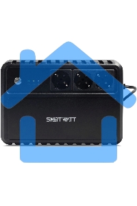 Источник бесперебойного питания SMARTWATT UPS SAFE 1000 черный, 1000/600 ВА/Вт, линейно-интерактивный, напольный, LED индикация, Shuko CEE7/4 - 3 шт.