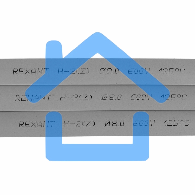 Термоусаживаемая трубка Rexant 8,0/4,0 мм, серая, упаковка 50 шт. по 1 м