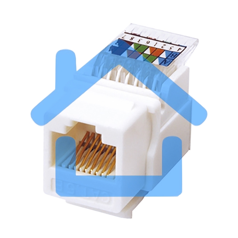 Модуль Rexant Keystone Jack RJ-45(8P8C), UTP неэкранированный, кат.5e, тип 180 градусов,самозажимной, белый