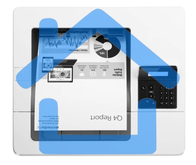 Принтер лазерный HP LaserJet Pro M501dn (J8H61A), A4, ч/б, печ. до 45 стр/мин., 600 x 600 dpi, USB, RJ-45, Air Print