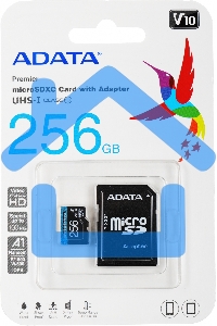 Флеш карта microSD 256Gb ADATA microSDHC Class 10 UHS-I A1 100/25 MB/s (SD адаптер)