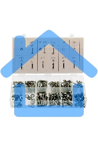 Набор саморезов СИБРТЕХ, винтов, гаек, шайб, 347 предм. СИБРТЕХ 47609