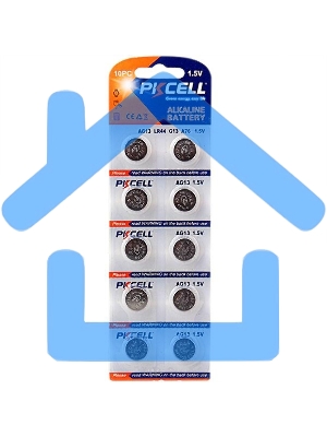 Щелочной/алкалиновый элемент питания PKCELL AG13-10B тип - LR44(AG10) 10 шт в блистере