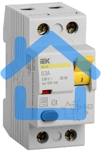 Выключатель дифференциального тока (УЗО) Iek MDV10-2-063-100 ВД1-63 2Р 63А 100мА ИЭК