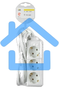 Удлинитель 3х3м с заземл. 16А IP20 У03 2P+PE ИЭК WYP10-16-03-03-Z-N