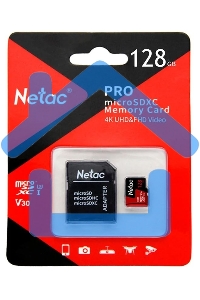 Флеш карта MicroSD card Netac P500 Extreme Pro 128Gb, retail version w/SD adapter