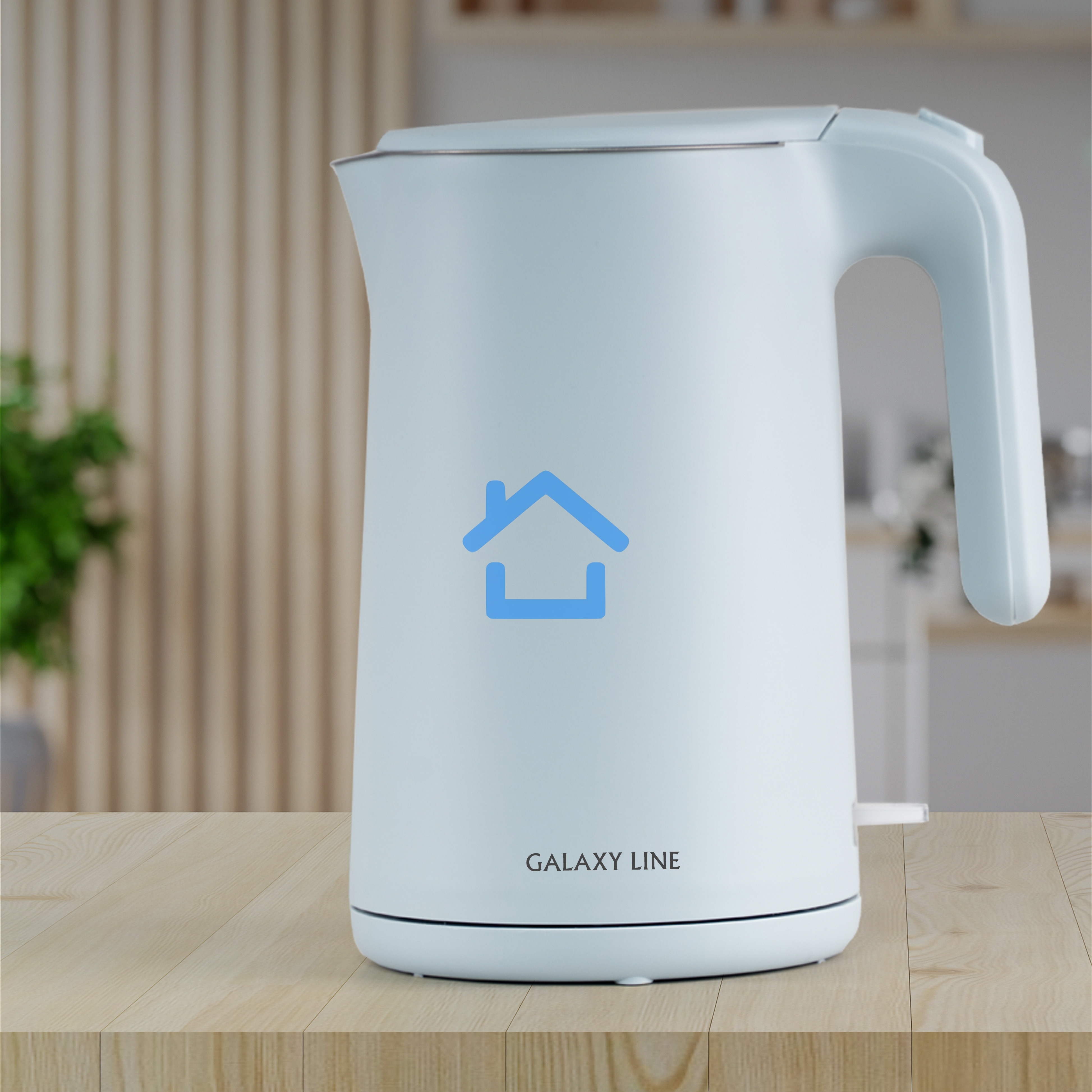 Чайник электрический Galaxy Line GL 0327, небесный, пластик, 1800 Вт, 1,5 л