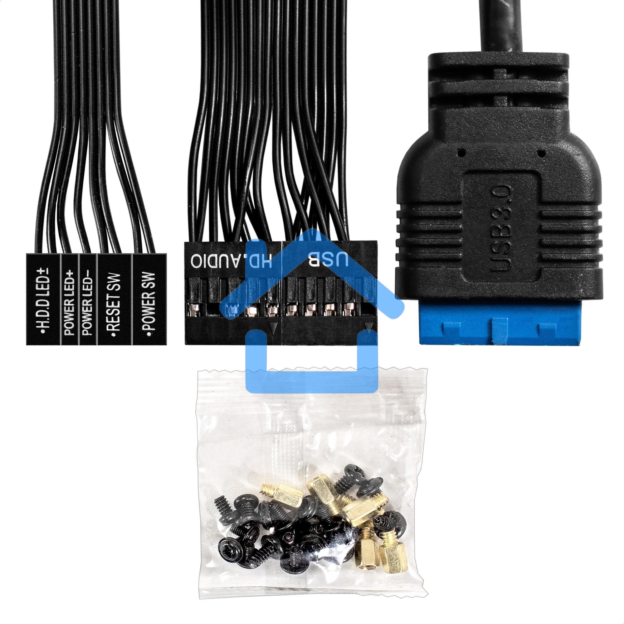 Компьютерный корпус Miditower ExeGate AA-443U-AA500 (ATX, AA500 8 см, 2*USB+1*USB 3.0+HD Audio, черный)