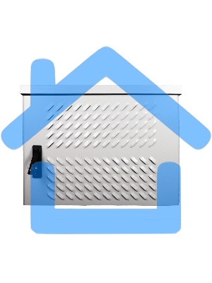 Шкаф уличный всепогодный настен. 15U (600х300), передняя дверь вент. (ШТВ-Н-15.6.3-4ААА)