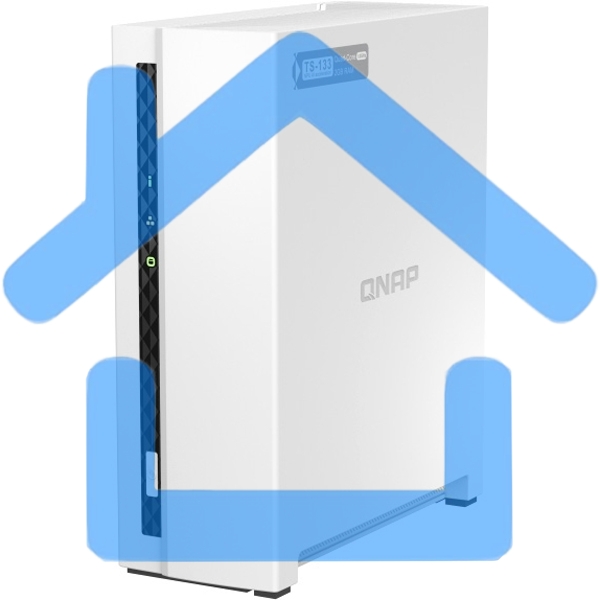 Сетевое хранилище SMB QNAP TS-133 NAS 1 HDD tray. ARM 4-core Cortex-A55 1.8GHz, ram 2 Gb (max), 1x1GbE, 1xUSB 2.0 port,1xUSB 3.2 Gen 1
