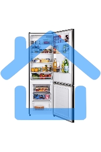 Холодильник Maunfeld MFF176SFSB черный двухкамерный 188/75л морозилка снизу, ручная разморозка